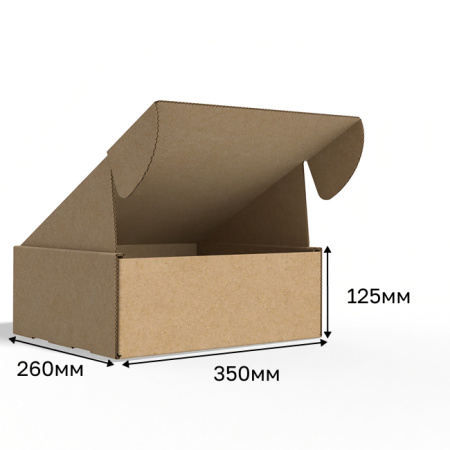 Короб самосборный с ушками 350*260*125 Бурый В